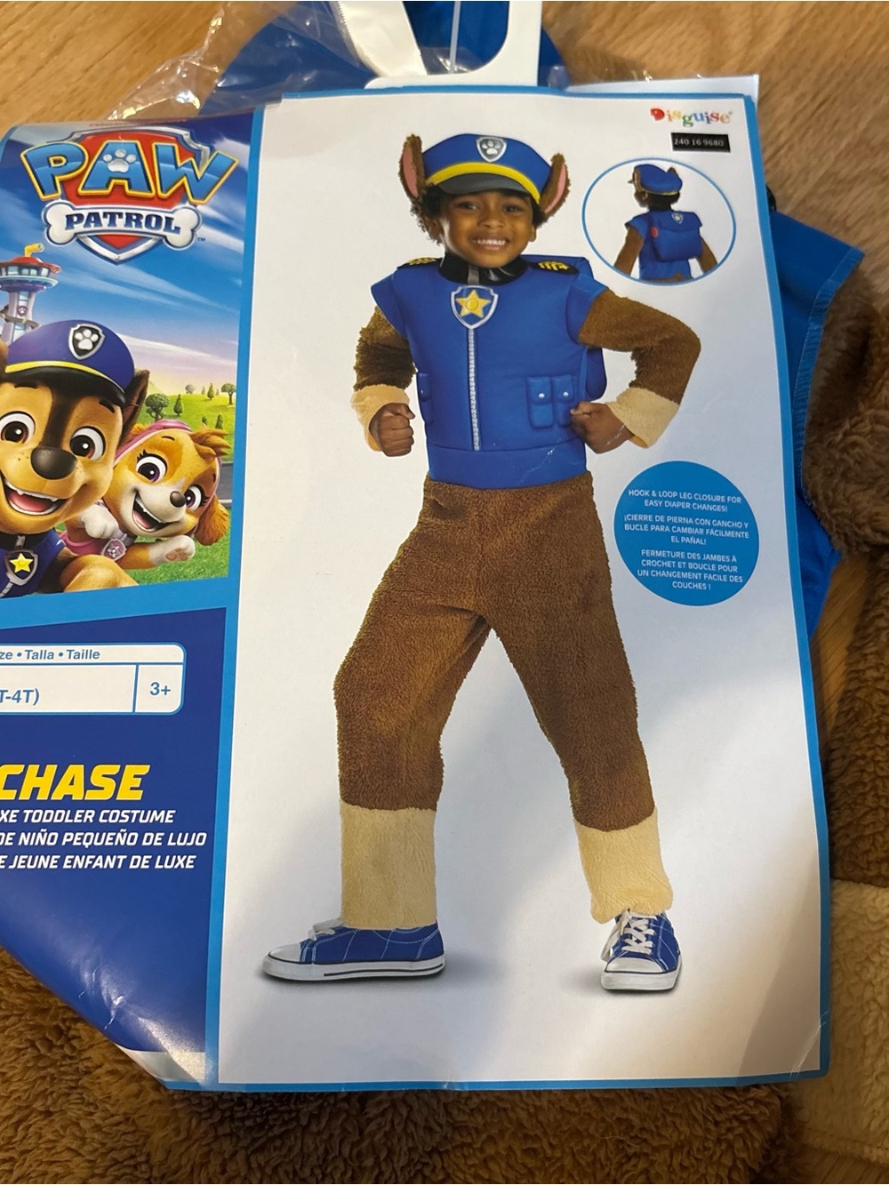 Paw Patrol Chase Police Pup Costume NEW Furry W/ Hat Kids Halloween